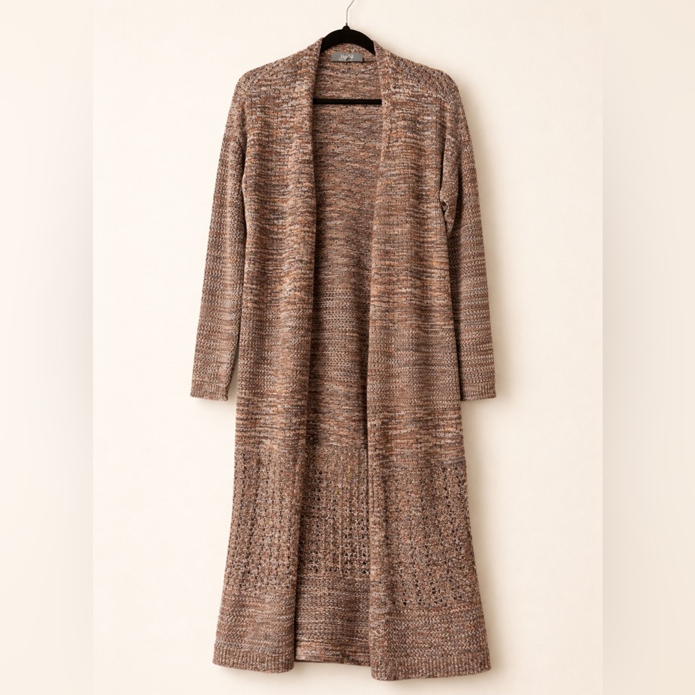 Anthropologie Marled Space Dye Cottagecore Folklore Duster Cardigan Size S EUC - Picture 3 of 5